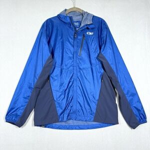 Outdoor Research Jacket Mens Medium Helium Hybrid Hooded‎ Pertex Shield Blue